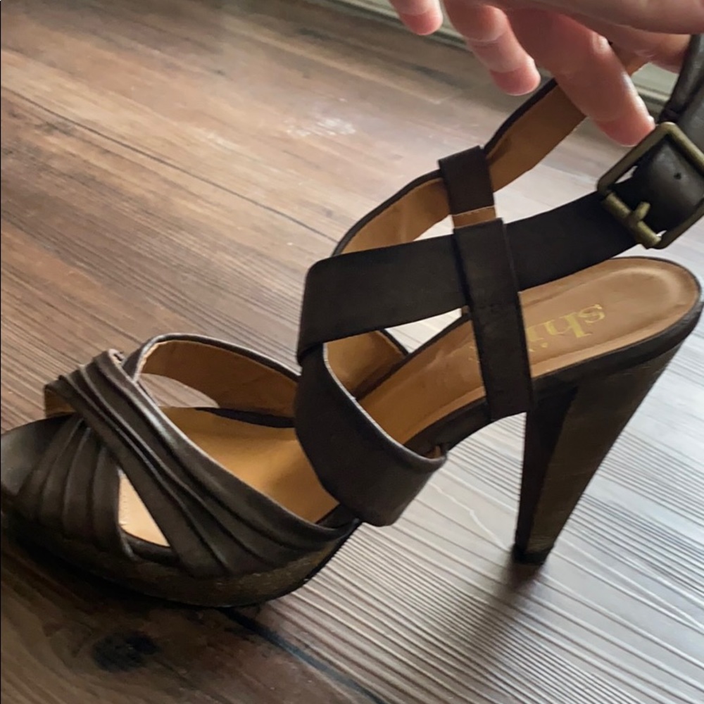 Dark brown high heels